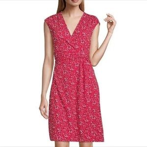 Lands end red white and blue stars Floral Red Wrap Dress